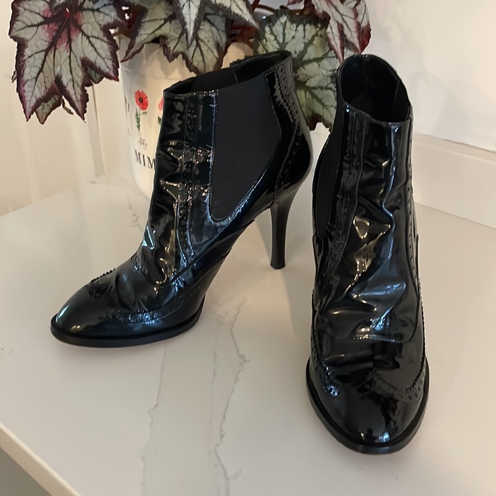 Cole Haan Black Patent Leather Booties 9B